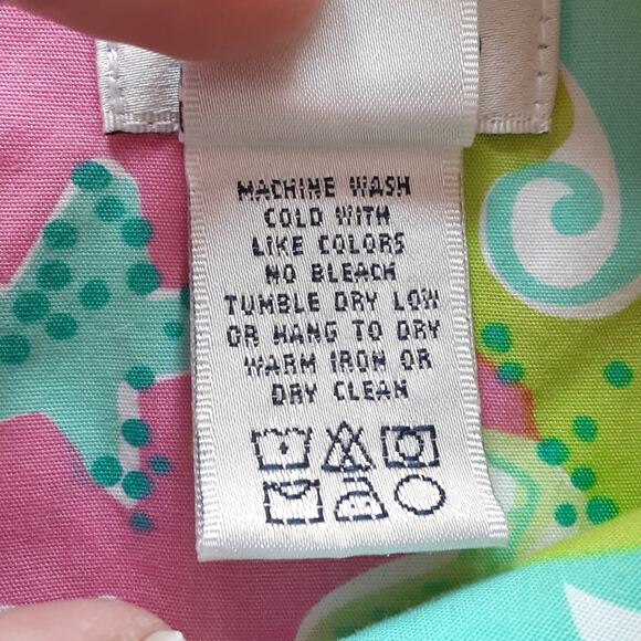 Lilly Pulitzer Little Lilly Mini Shift Dress Girls 7 Seahorse Coral Vintage 90s - Picture 13 of 15